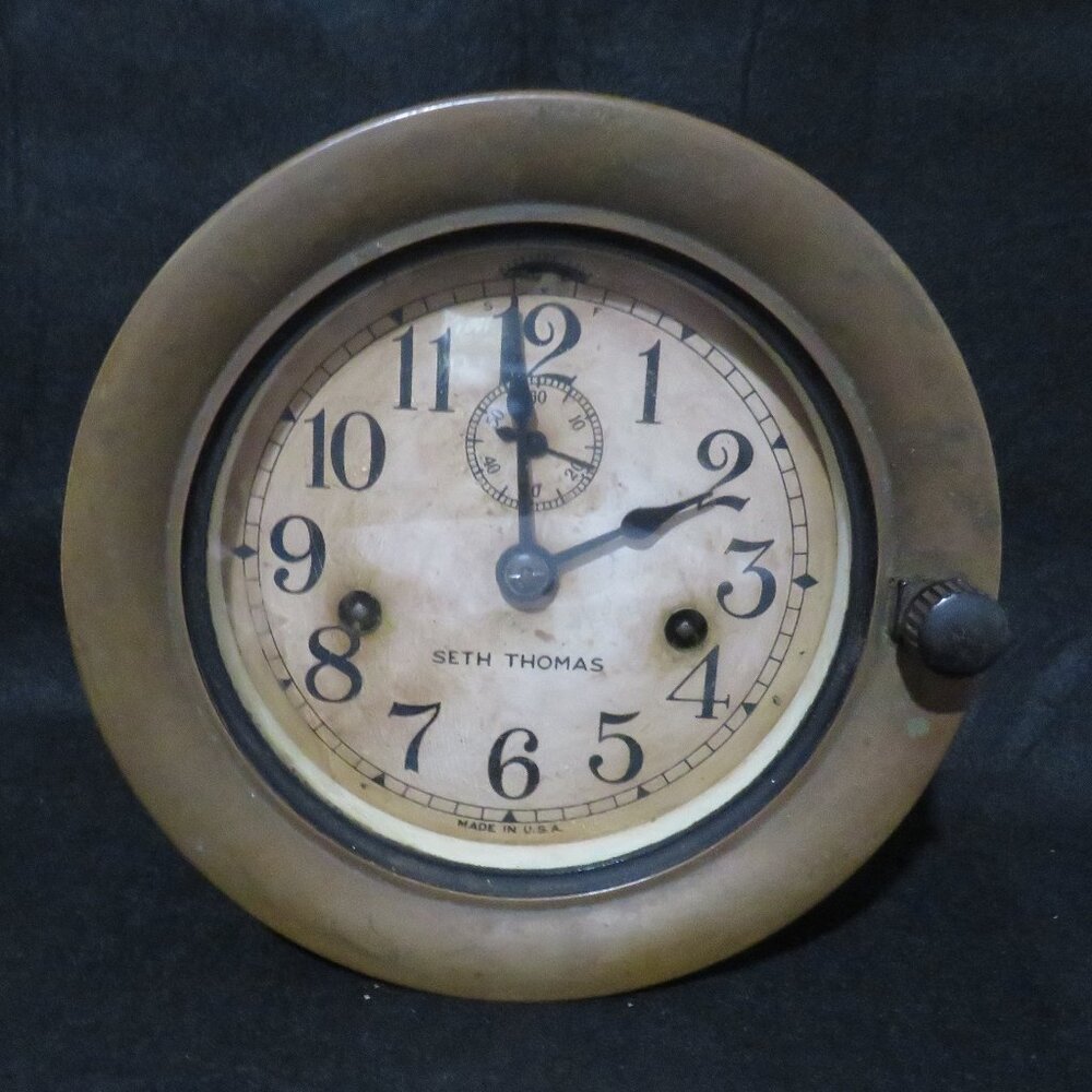 VTG Seth Thomas Ships Deck/Boat Clock WW II U.S. Navy Collectors Piece